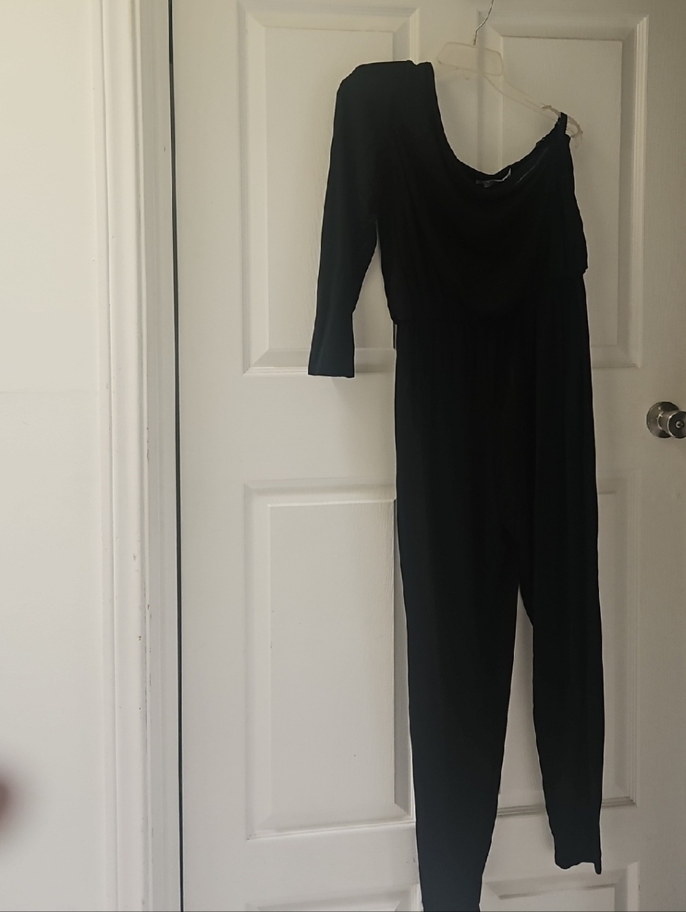 Maggy London Black One-Shoulder Jumpsuit